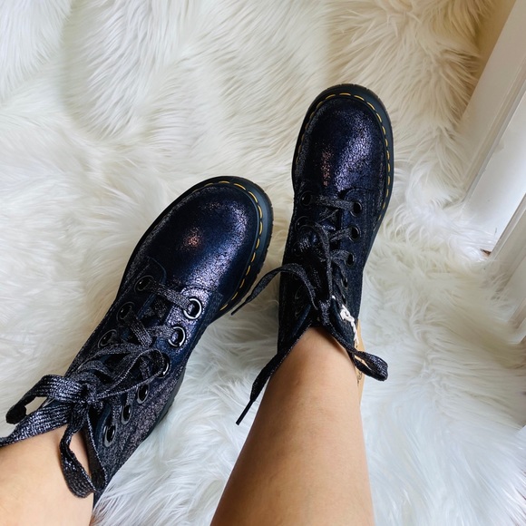 Dr. Martens Molly Crackle Suede Platform Boots - Picture 9 of 9